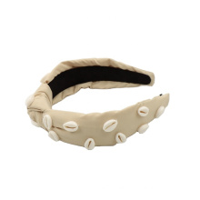 New arrival high quality shell hand sewn knotted headband for women fashion hair band